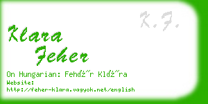 klara feher business card